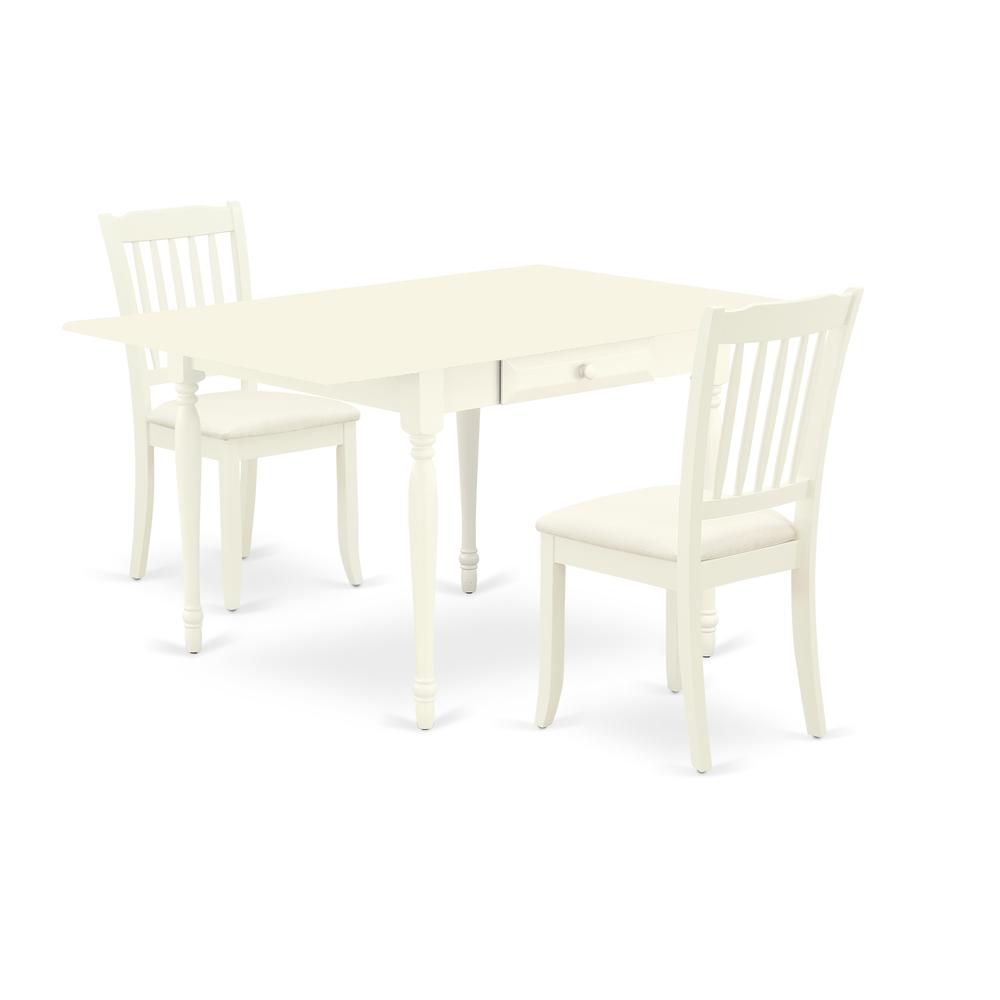 Dining Room Set Linen White, MZDA3-LWH-C. Picture 1