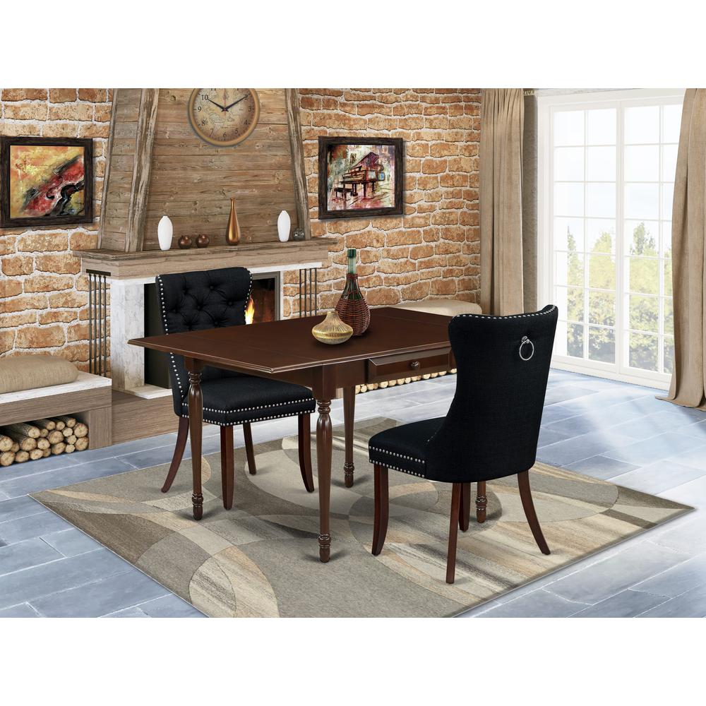 3 Piece Dining Table Set Consists of a Rectangle Kitchen Table with Dropleaf. Picture 1