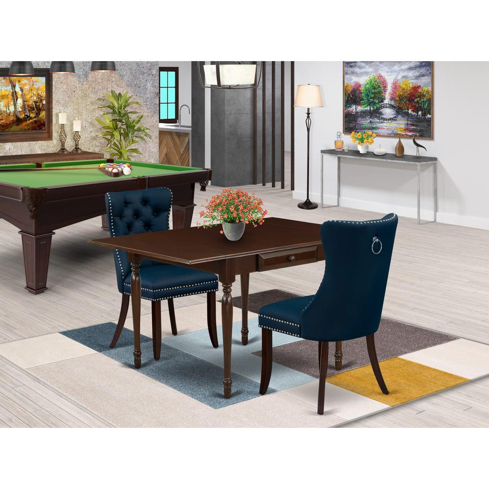 3 Piece Dining Set Consists of a Rectangle Kitchen Table with Dropleaf. Picture 1