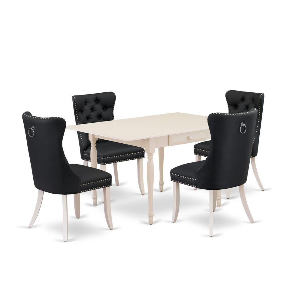 5 Piece Dining Room Set Contains a Rectangle Kitchen Table with Dropleaf. Picture 6
