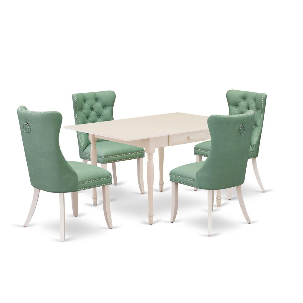 5 Piece Dinette Set Contains a Rectangle Kitchen Table with Dropleaf. Picture 6