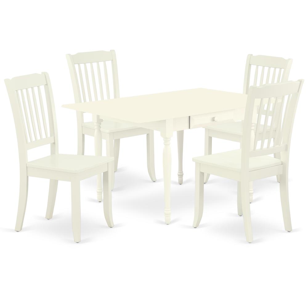 Dining Room Set Linen White, MZDA5-LWH-W. Picture 1