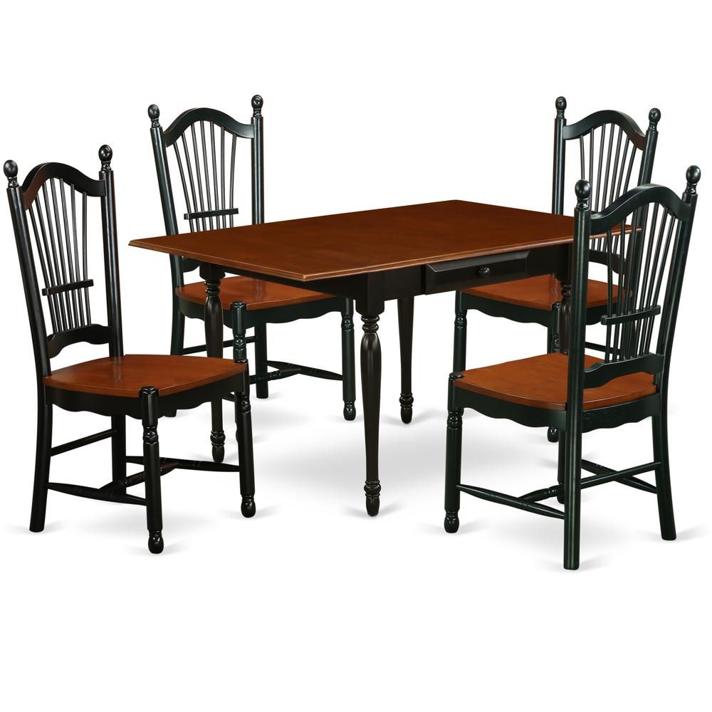 Dining Room Set Black & Cherry, MZDO5-BCH-W. Picture 1