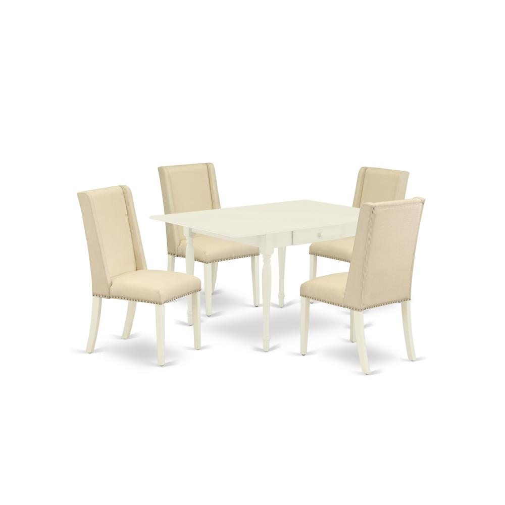 Dining Room Set Linen White, MZFL5-LWH-01. Picture 1