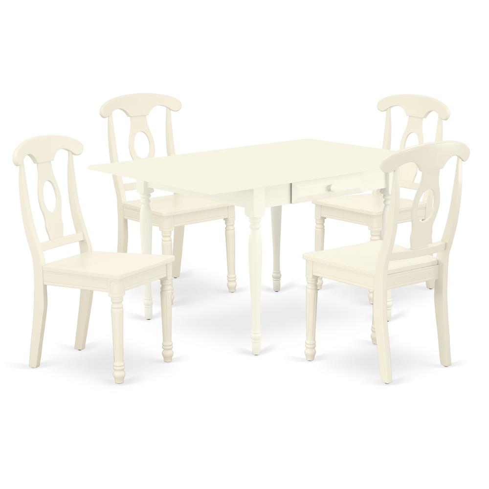 Dining Room Set Linen White, MZKE5-LWH-W. Picture 1