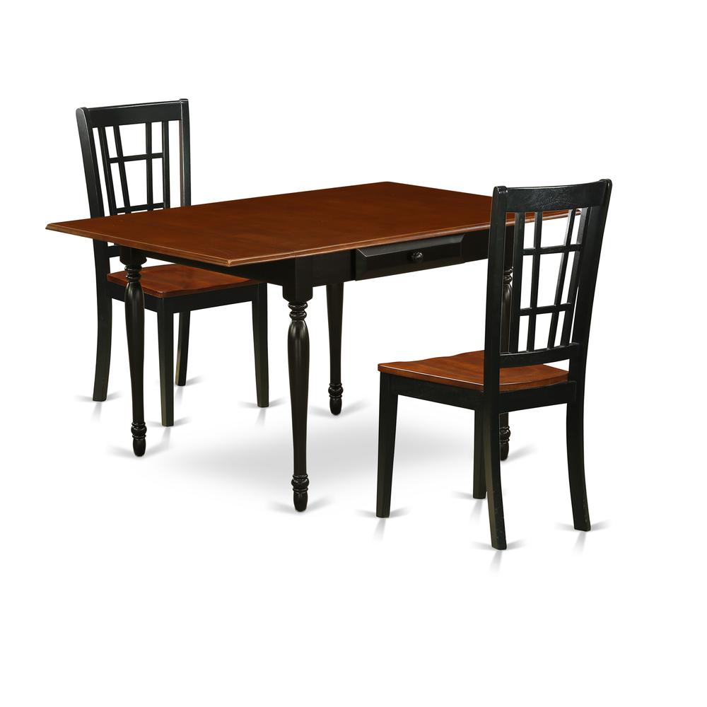 Dining Room Set Black & Cherry, MZNI3-BCH-W. Picture 1