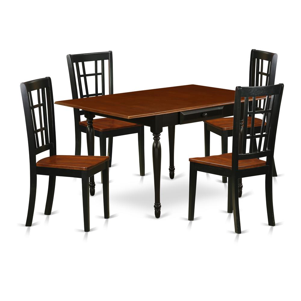 Dining Room Set Black & Cherry, MZNI5-BCH-W. Picture 1