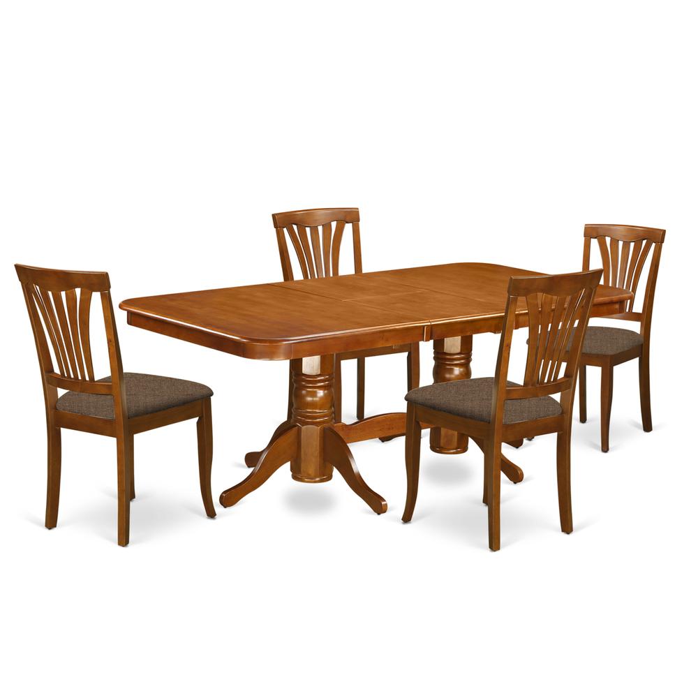 NAAV5-SBR-C 5 Pc Dining room set Dining Table and 4 Kitchen Dining Chairs. Picture 1