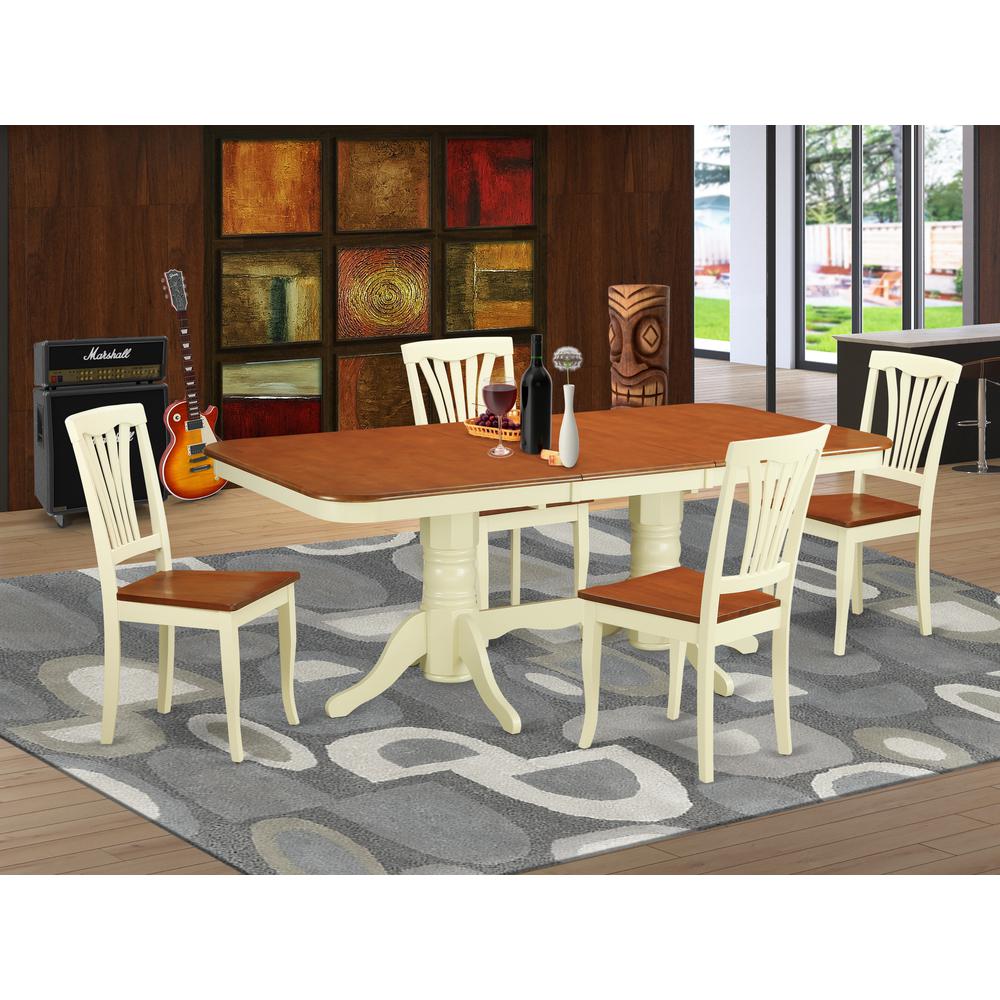 5  PC  Dining  room  set  for  4-Dining  Table  with  Leaf  and  4  Dining  Chairs. Picture 1