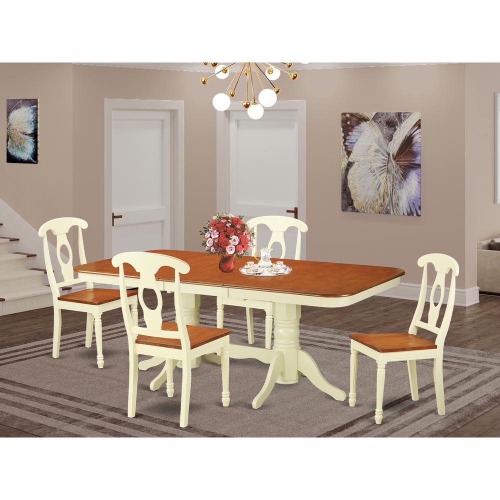 5  Pc  Dining  room  set  for  4-Dining  Table  with  Leaf  and  4  Chairs  for  Dining. Picture 1