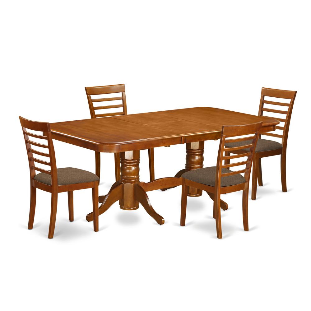 5  Pc  Dining  room  set  Table  with  Leaf  and  4  Dining  Chairs. Picture 1