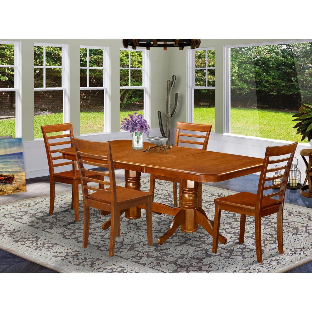 5  Pc  Dining  set  Table  with  Leaf  and  4  Chairs  for  Dining. Picture 1