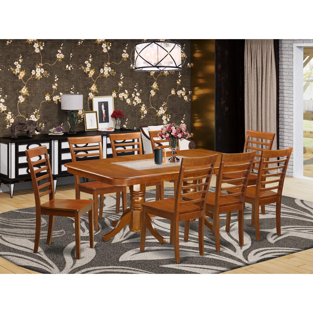 9  Pc  Dining  room  set  Dining  Table  with  Leaf  and  8  Dining  Chairs. Picture 1
