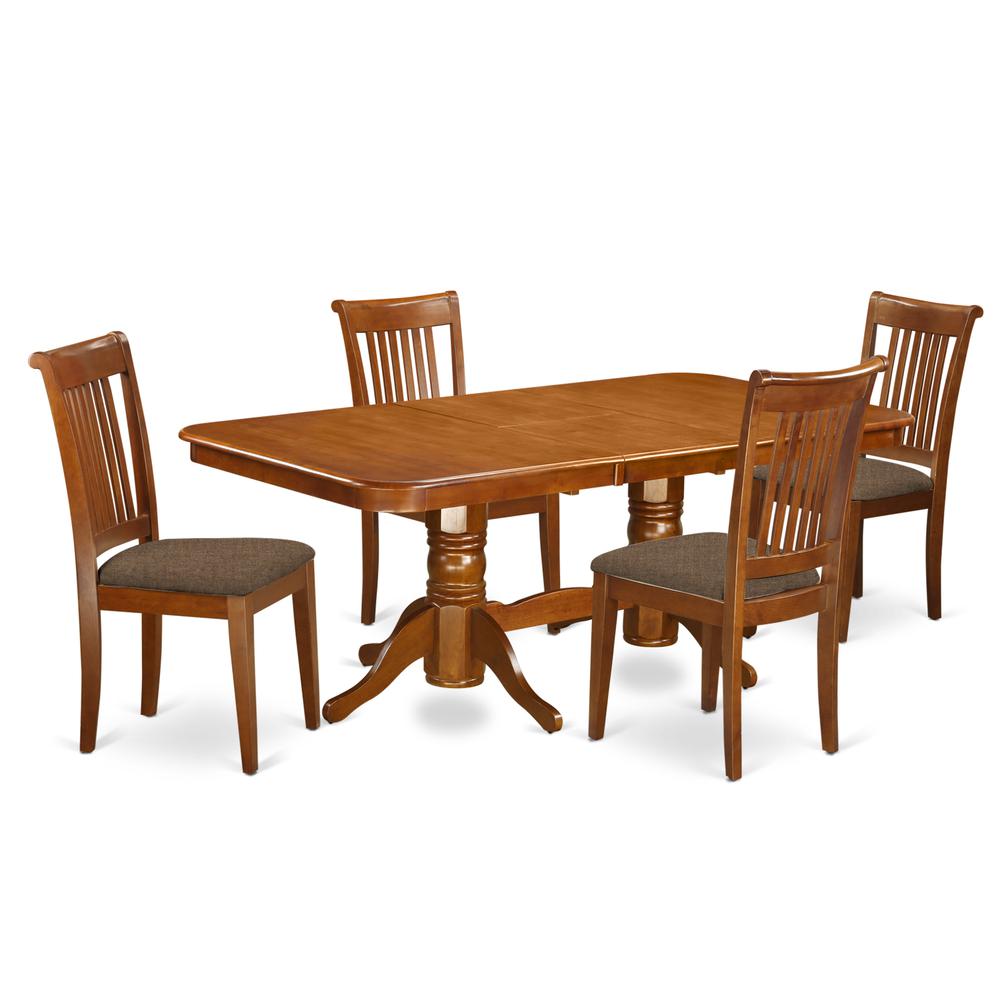 5  PC  Dining  room  set  Dining  Table  with  Leaf  and  4  Chairs  for  Dining. Picture 1