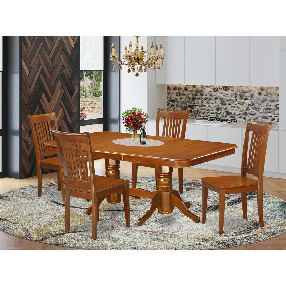 5  Pc  Dining  room  set  for  4  Dining  Table  with  Leaf  and  4  Dining  Chairs. Picture 1
