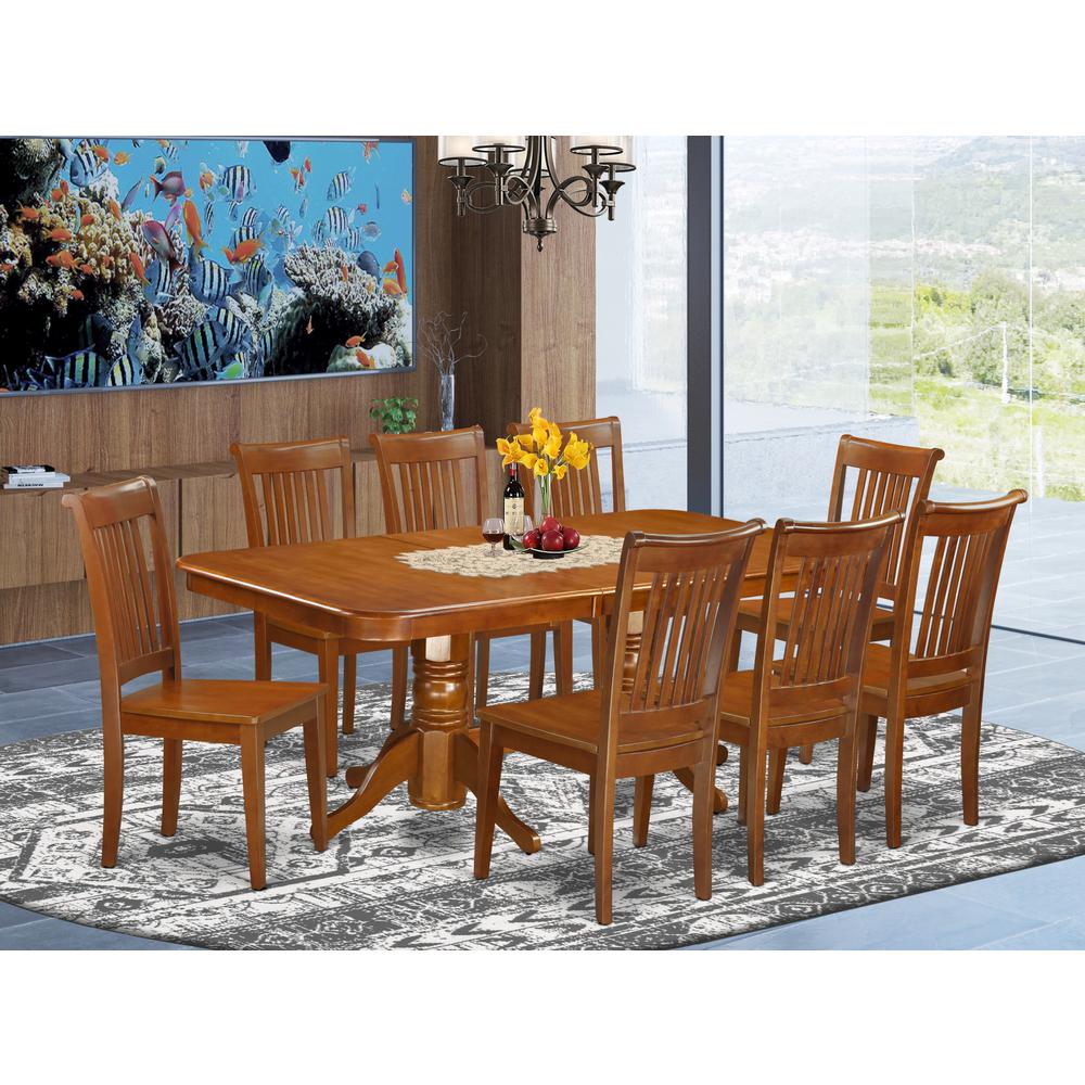 9  Pc  Dining  room  set  Table  with  Leaf  and  8  Kitchen  Dining  Chairs. Picture 1