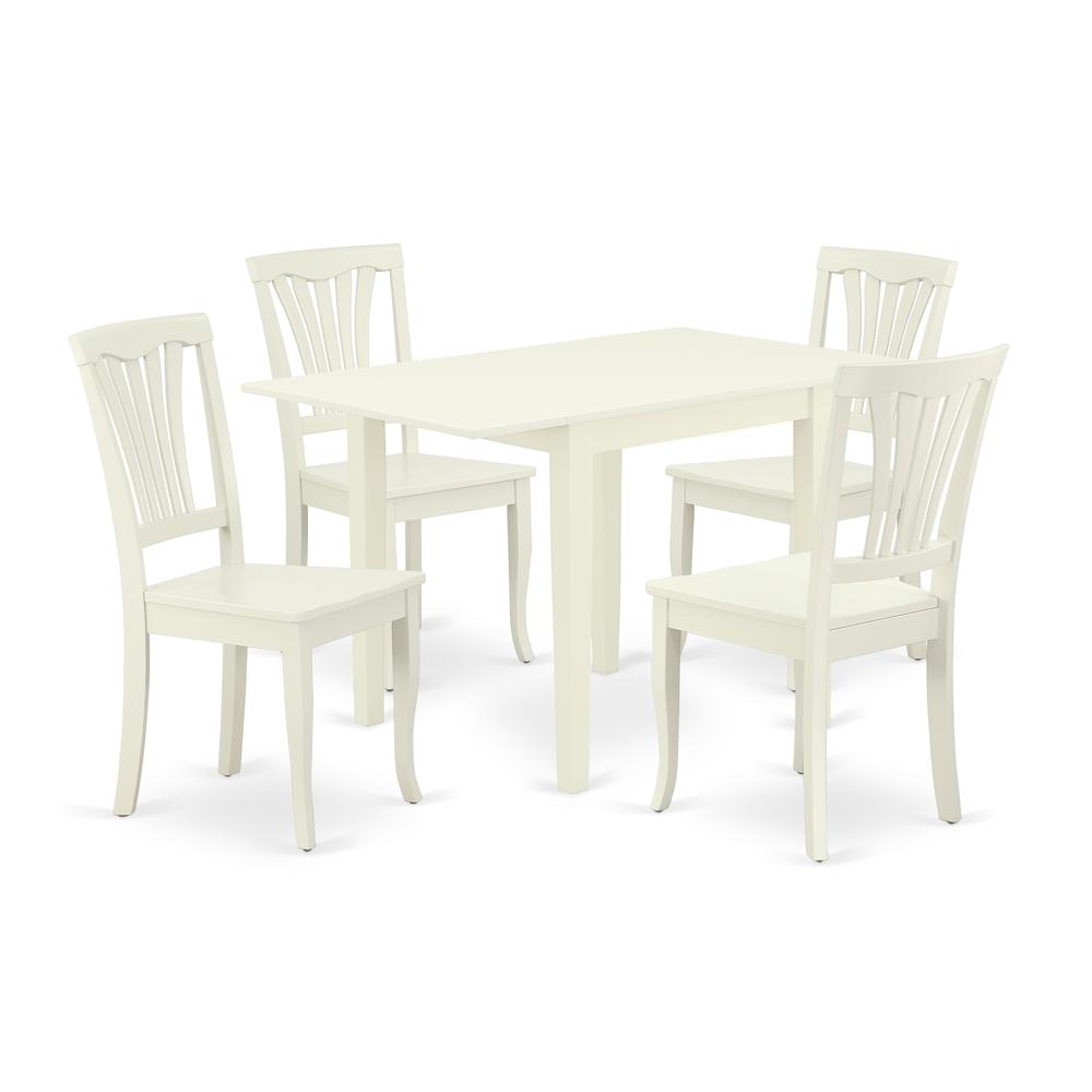 Dining Room Set Linen White, NDAV5-LWH-W. Picture 1
