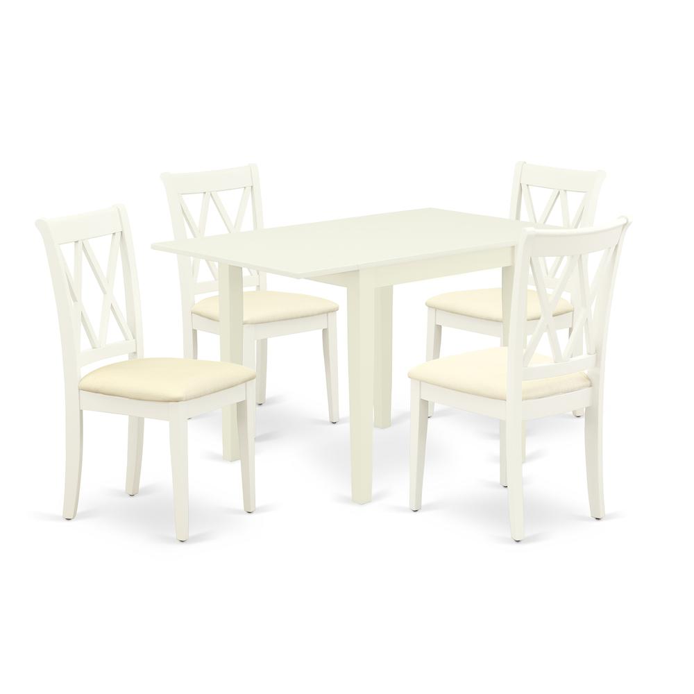 Dining Room Set Linen White, NDCL5-LWH-C. Picture 1