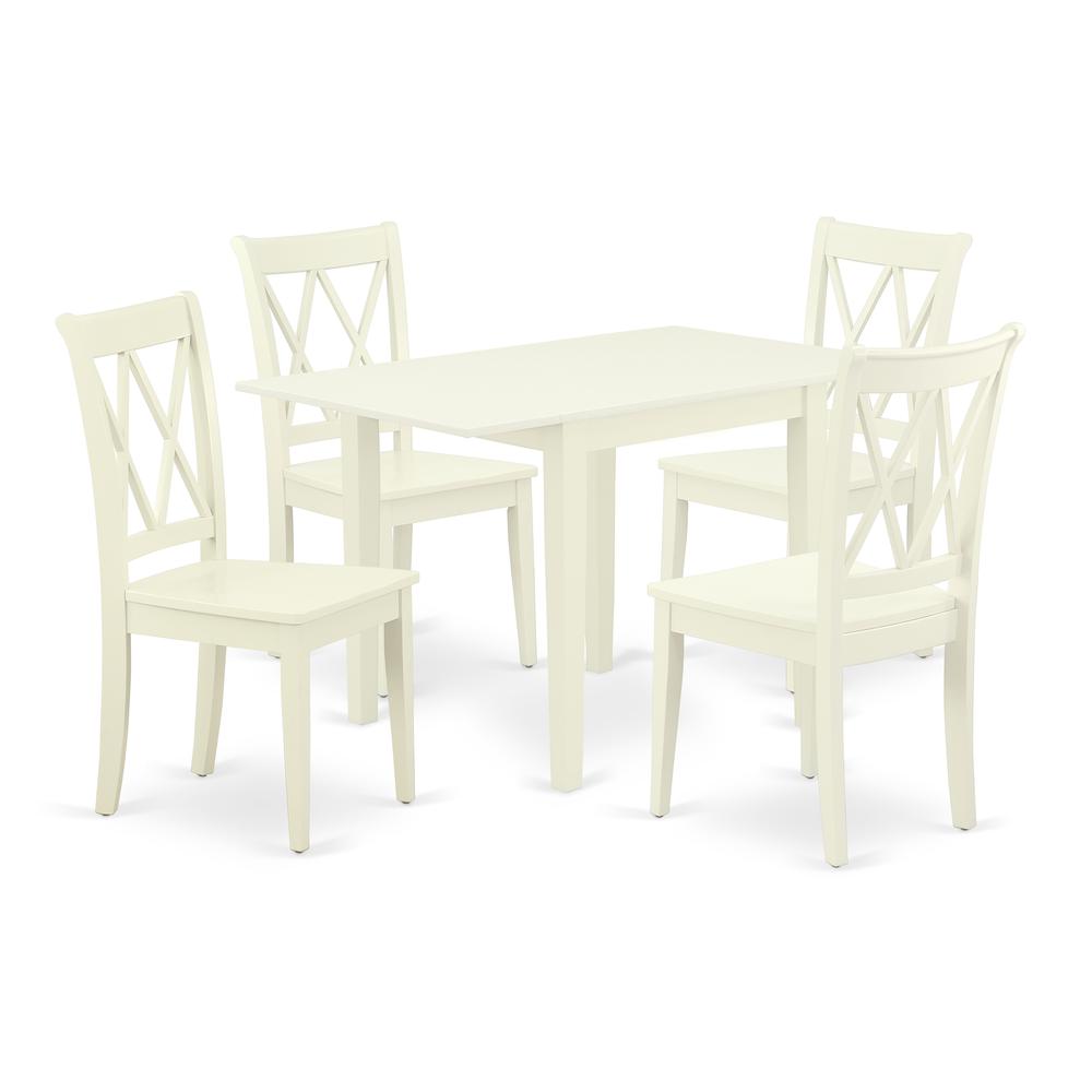 Dining Room Set Linen White, NDCL5-LWH-W. Picture 1