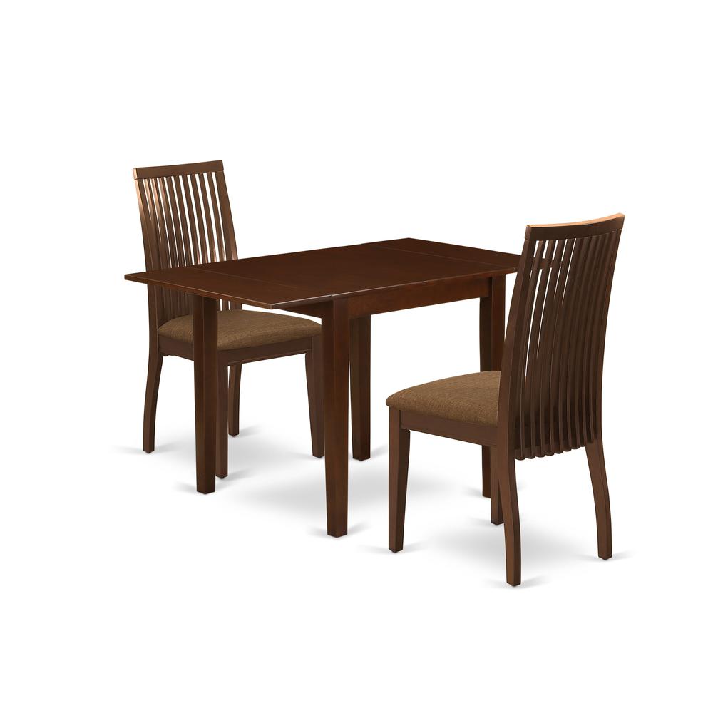 3 Piece Dining Room Furniture Set Contains a Rectangle Dining Table. Picture 1