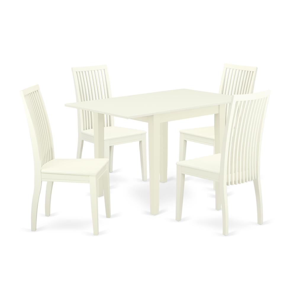 Dining Room Set Linen White, NDIP5-LWH-W. Picture 1