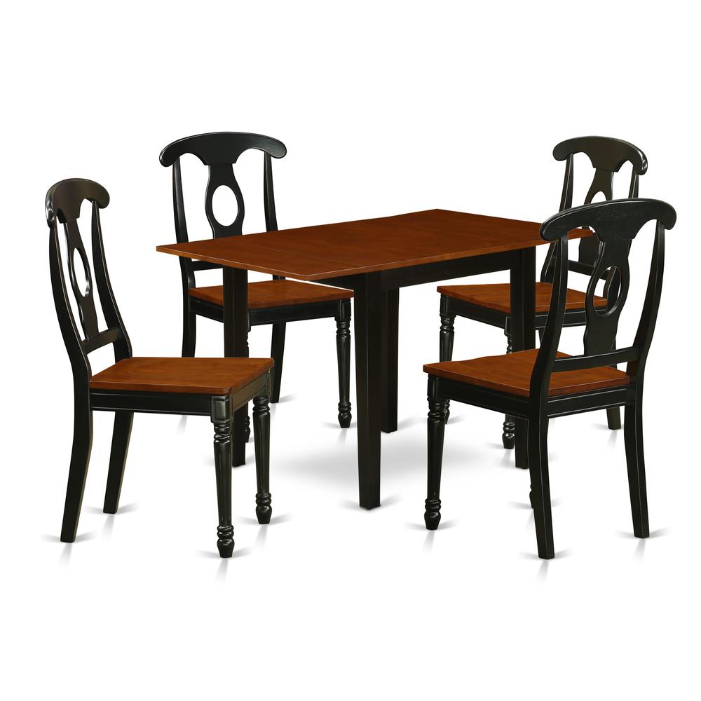 Dining Room Set Black & Cherry, NDKE5-BCH-W. Picture 1