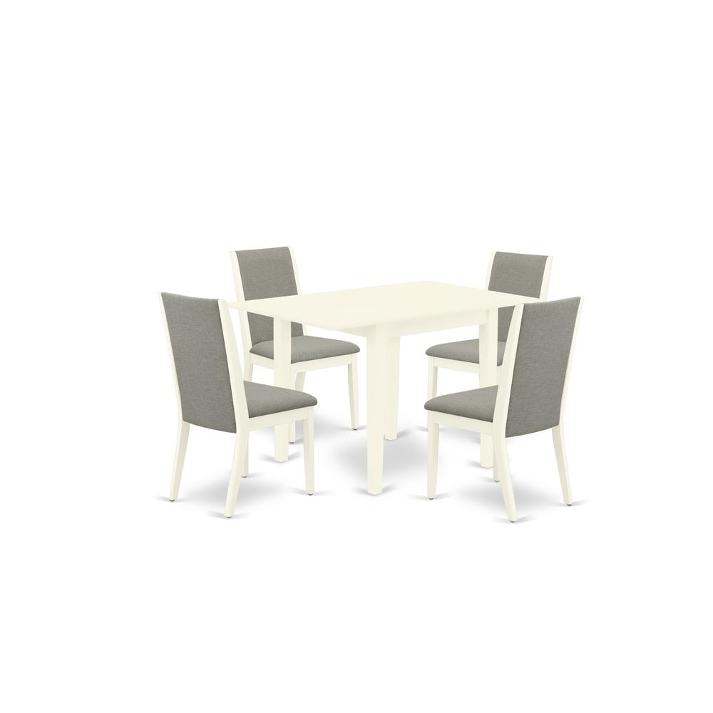 Dining Room Set Linen White, NDLA5-LWH-06. Picture 1