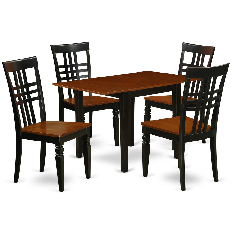 Dining Room Set Black & Cherry, NDLG5-BCH-W. Picture 1