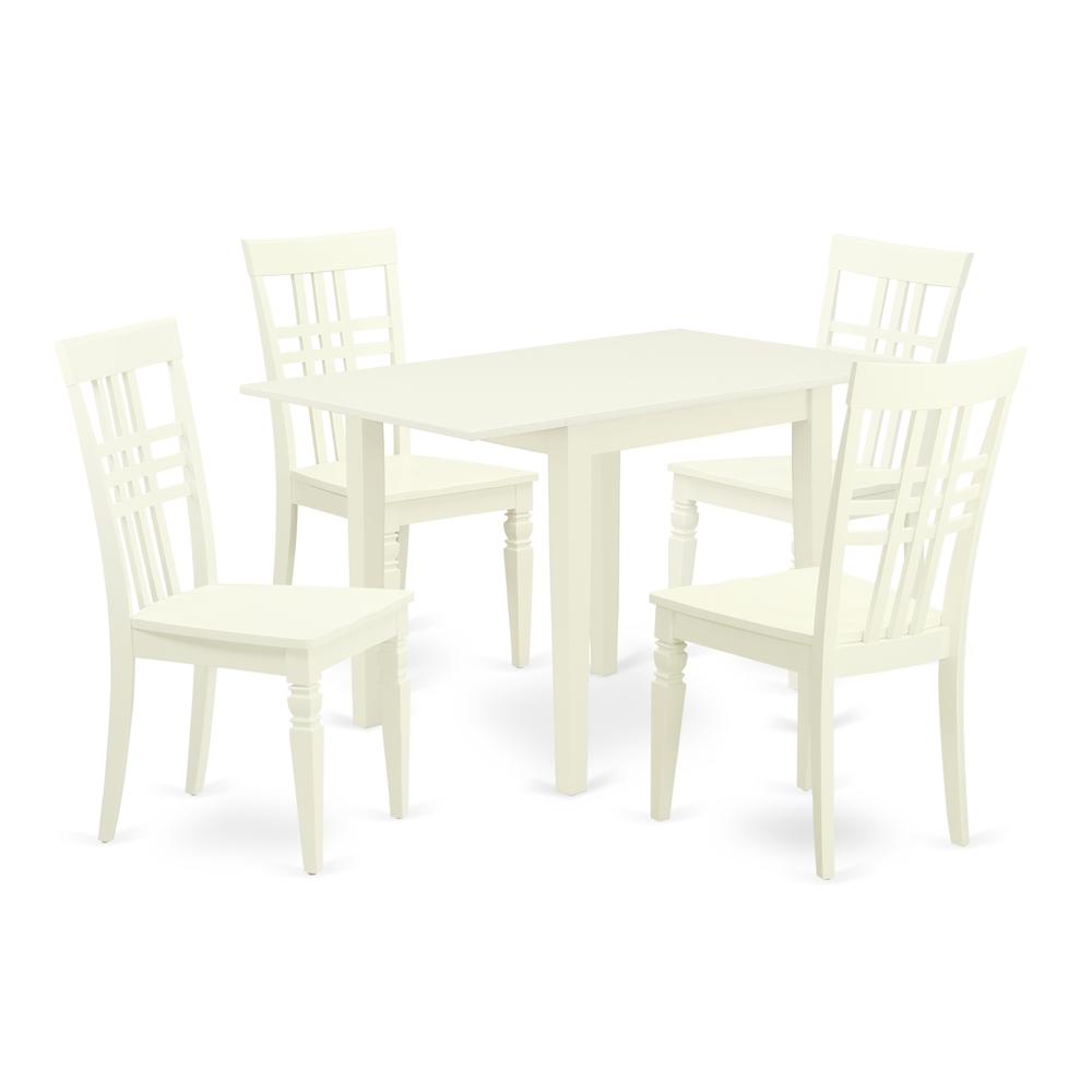 Dining Room Set Linen White, NDLG5-LWH-W. Picture 1