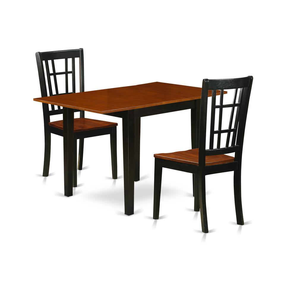 Dining Room Set Black & Cherry, NDNI3-BCH-W. Picture 1