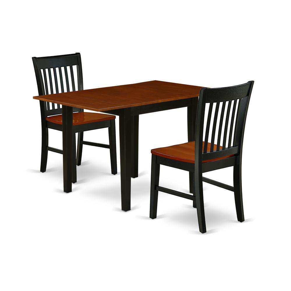 Dining Room Set Black & Cherry, NDNO3-BCH-W. Picture 1