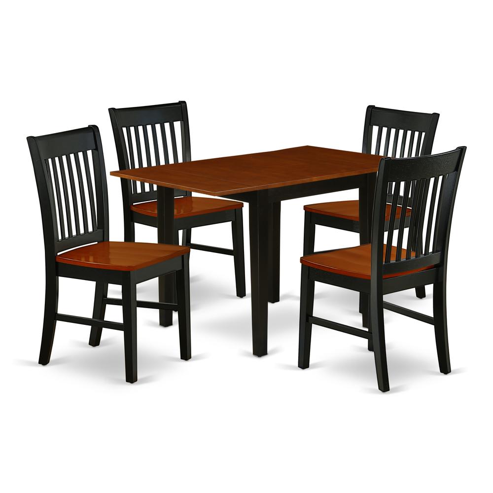 Dining Room Set Black & Cherry, NDNO5-BCH-W. Picture 1