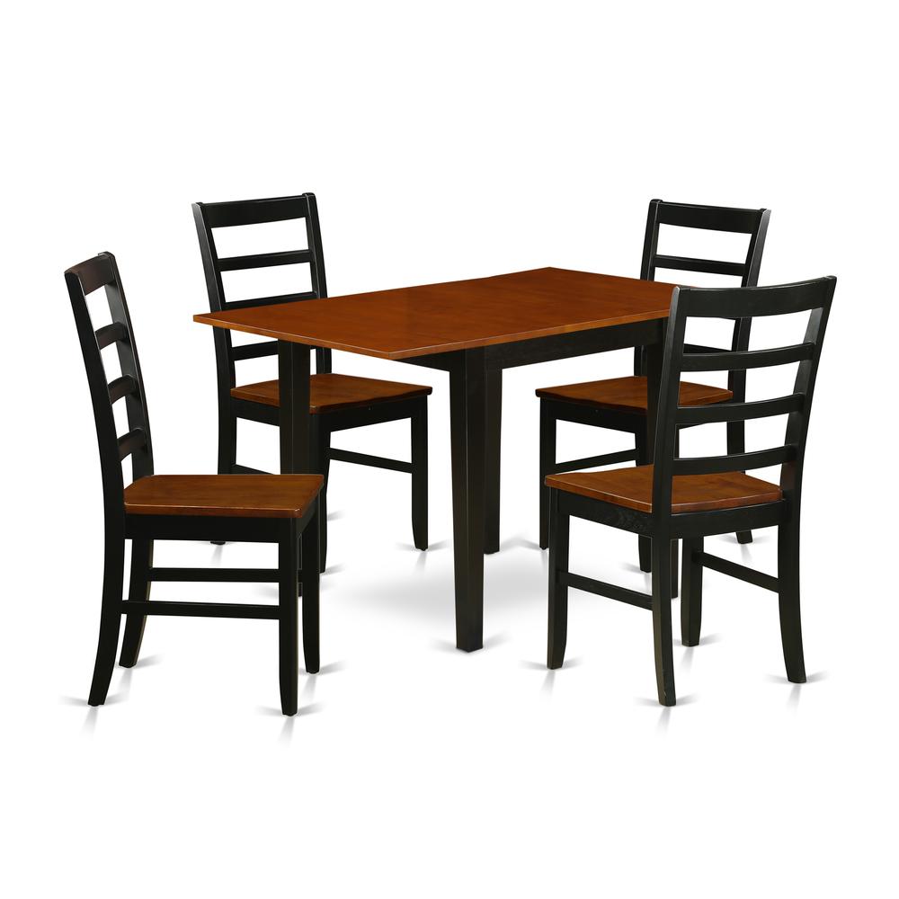 Dining Room Set Black & Cherry, NDPF5-BCH-W. Picture 1