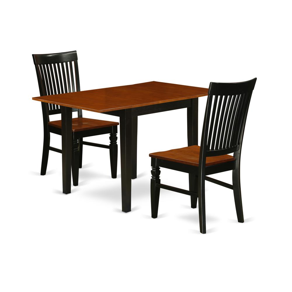 Dining Room Set Black & Cherry, NDWE3-BCH-W. Picture 1