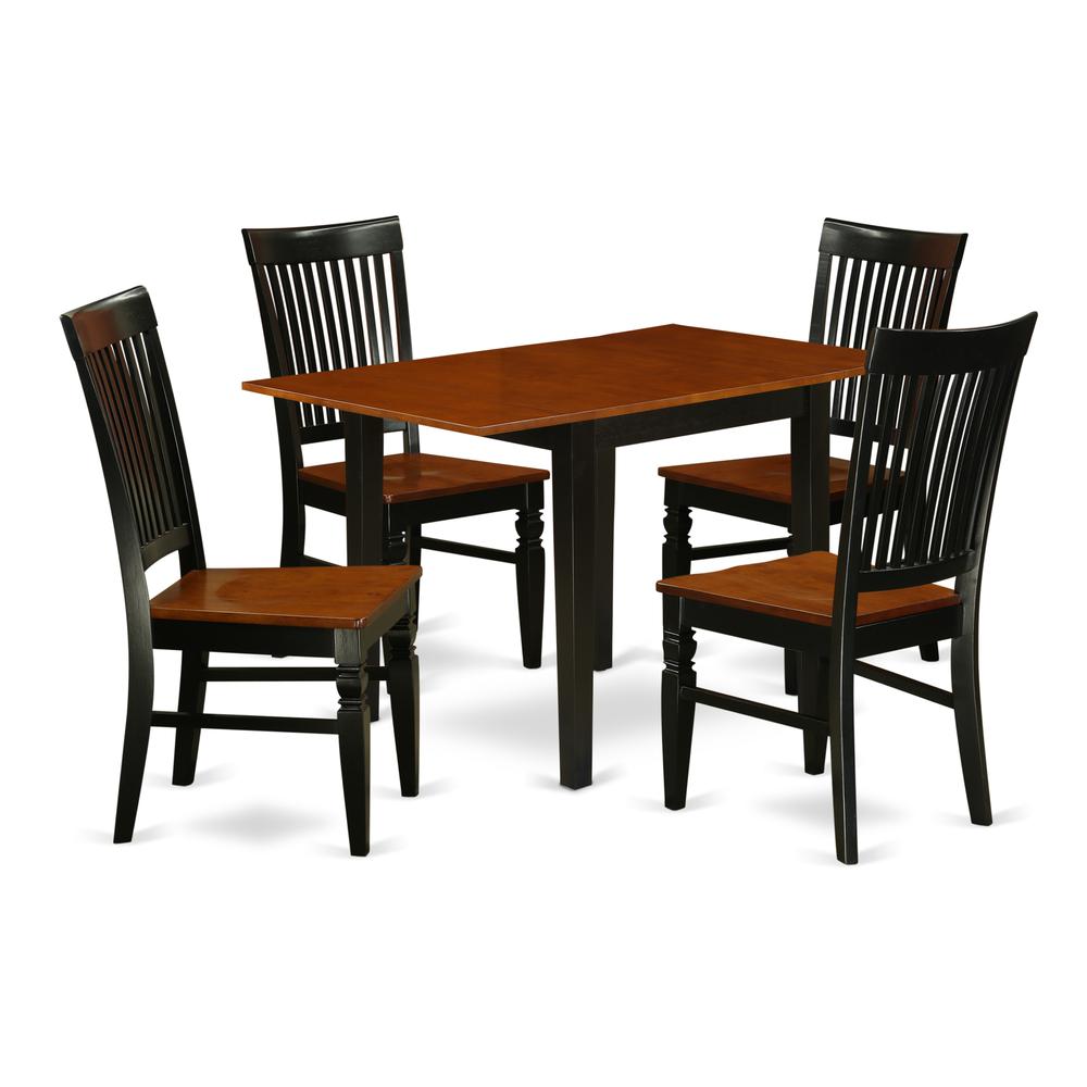 Dining Room Set Black & Cherry, NDWE5-BCH-W. Picture 1