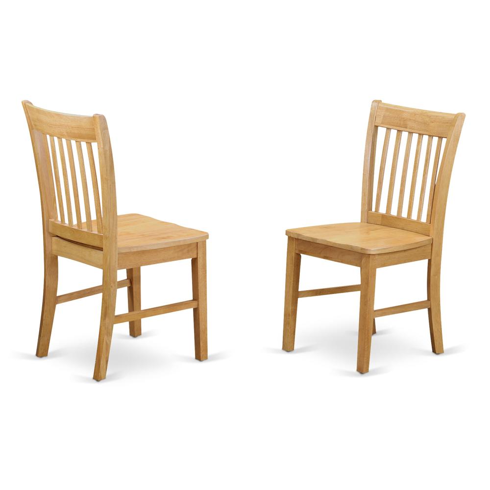 Norfolk  Dining  chair  with  Wood  Seat    -Oak  Finish.,  Set  of  2. Picture 1