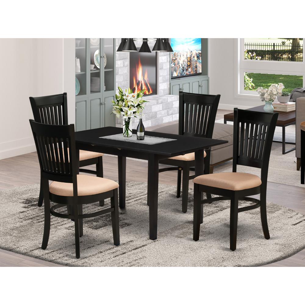 Dining Table- Dining Chairs, NFVA5-BLK-C. Picture 1