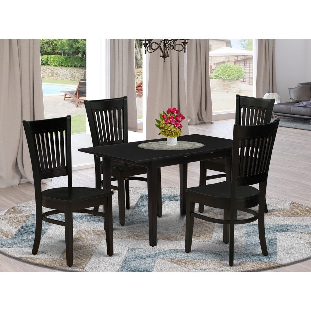 Dining Table- Dining Chairs, NFVA5-BLK-W. Picture 1