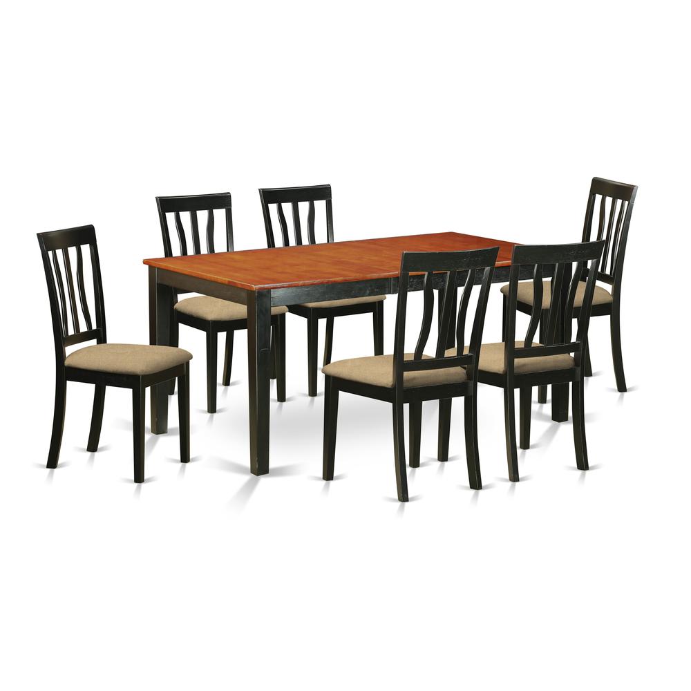 NIAN7-BCH-C 7PC Kitchen Table set-Dining Table and 6 Dining Chairs. Picture 1