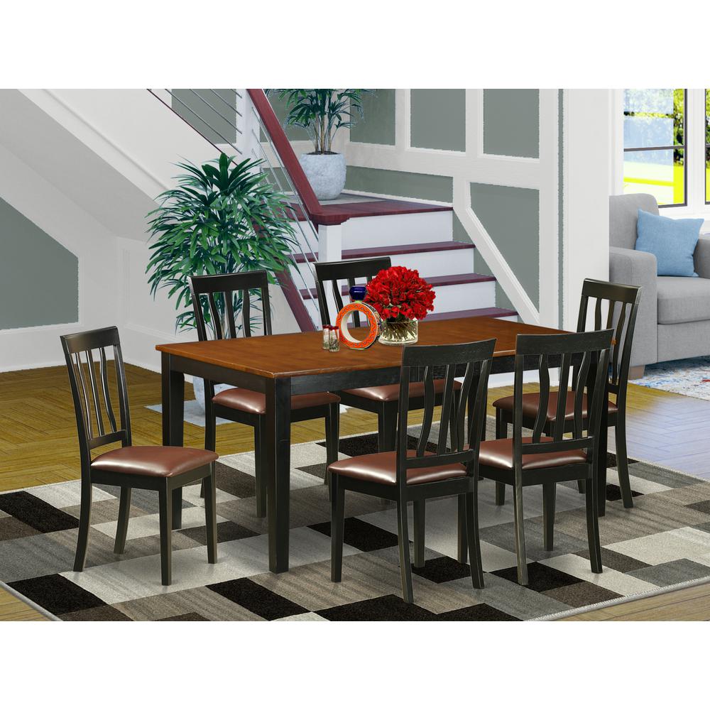 7  PC  Kitchen  Table  set-Dining  Table  and  6  Wooden  Dining  Chairs. Picture 1