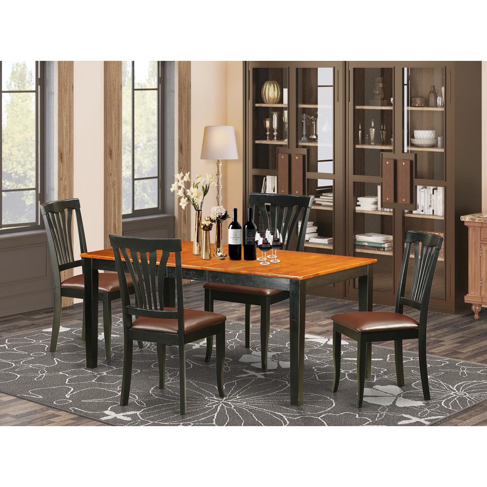 5  PC  Kitchen  Table  set-Dining  Table  and  4  Leather  Dining  Chairs. Picture 1
