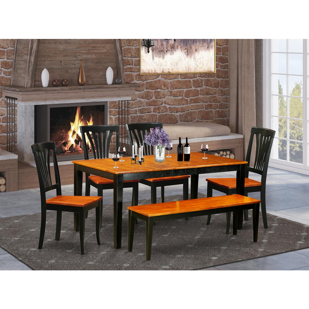 6  PC  Kitchen  Table  set-Dining  Table  and  4  Wood  Dining  Chairs  plus  a  bench. Picture 1