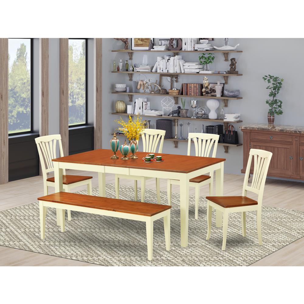 6-Pc  Dining  room  set-  Kitchen  dinette  Table  and  4  Kitchen  Dining  Chairs  along  with  Bench. Picture 1