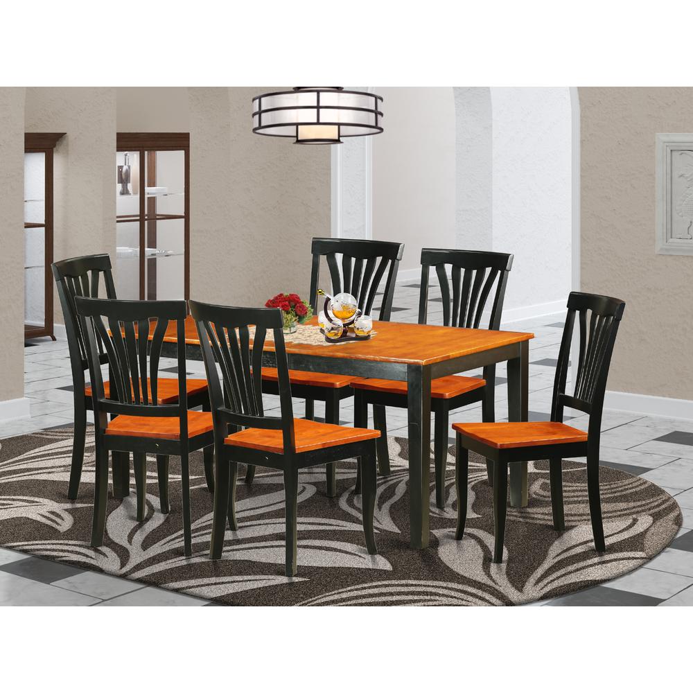 7  PC  Kitchen  Table  set-Dining  Table  and  6  Wood  Chairs. The main picture.