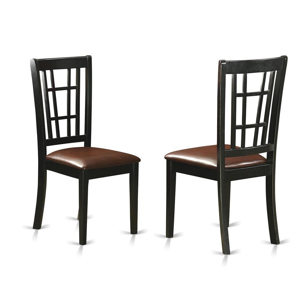 Nicoli  Dining  Chair  with  Faux  Leather    Upholstered  Seat  ,  Set  of  2. Picture 1