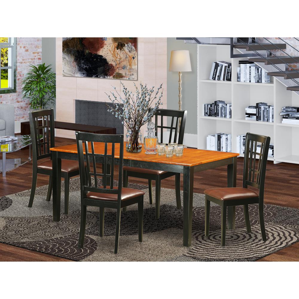 5  Pc  Dining  room  set  for  4-Table  with  Leaf  and  4  Kitchen  Dining  Chairs. Picture 1