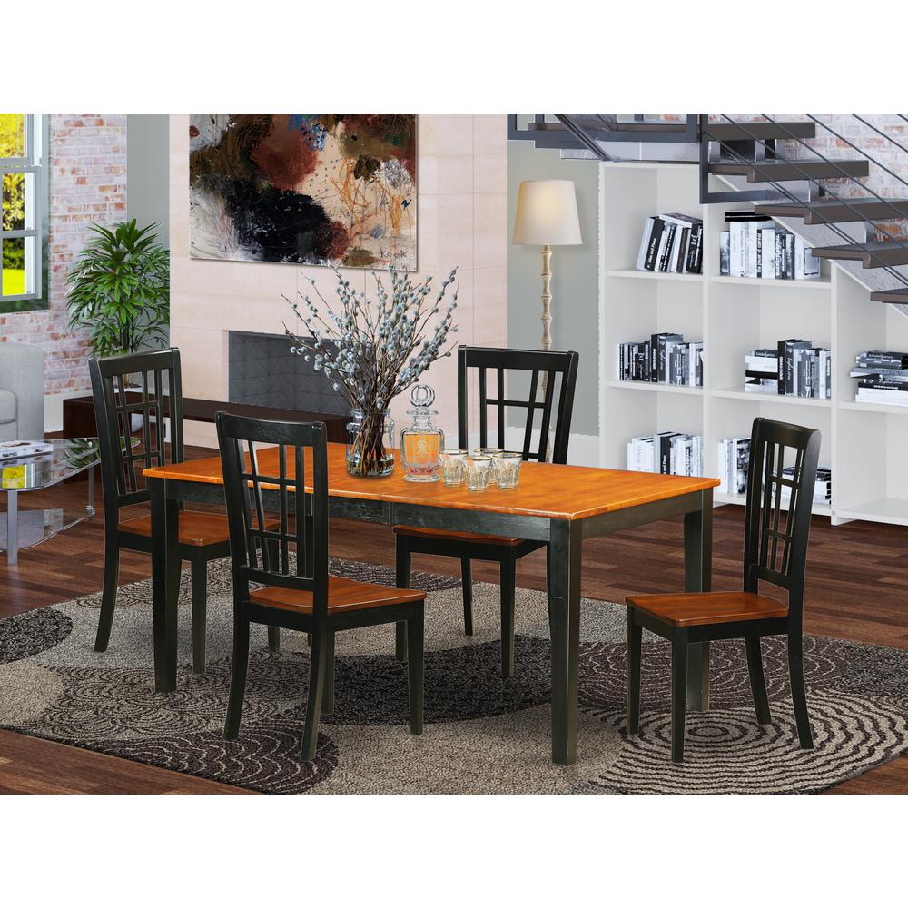 5  Pc  Dining  room  set-Table  with  Leaf  Plus  4  Chairs  for  Dining  room. The main picture.