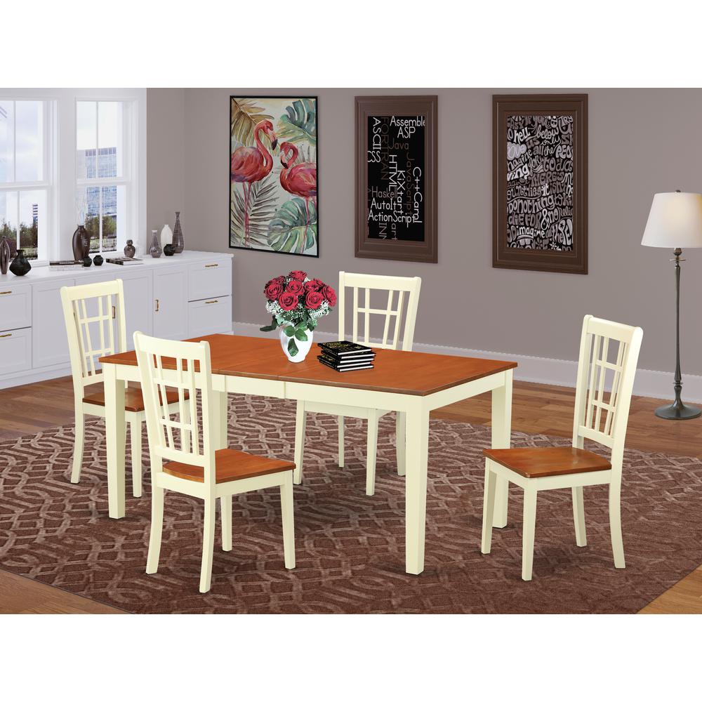 5  Pc  Dining  room  set-Table  with  Leaf  4  Chairs  for  Dining  room. Picture 1