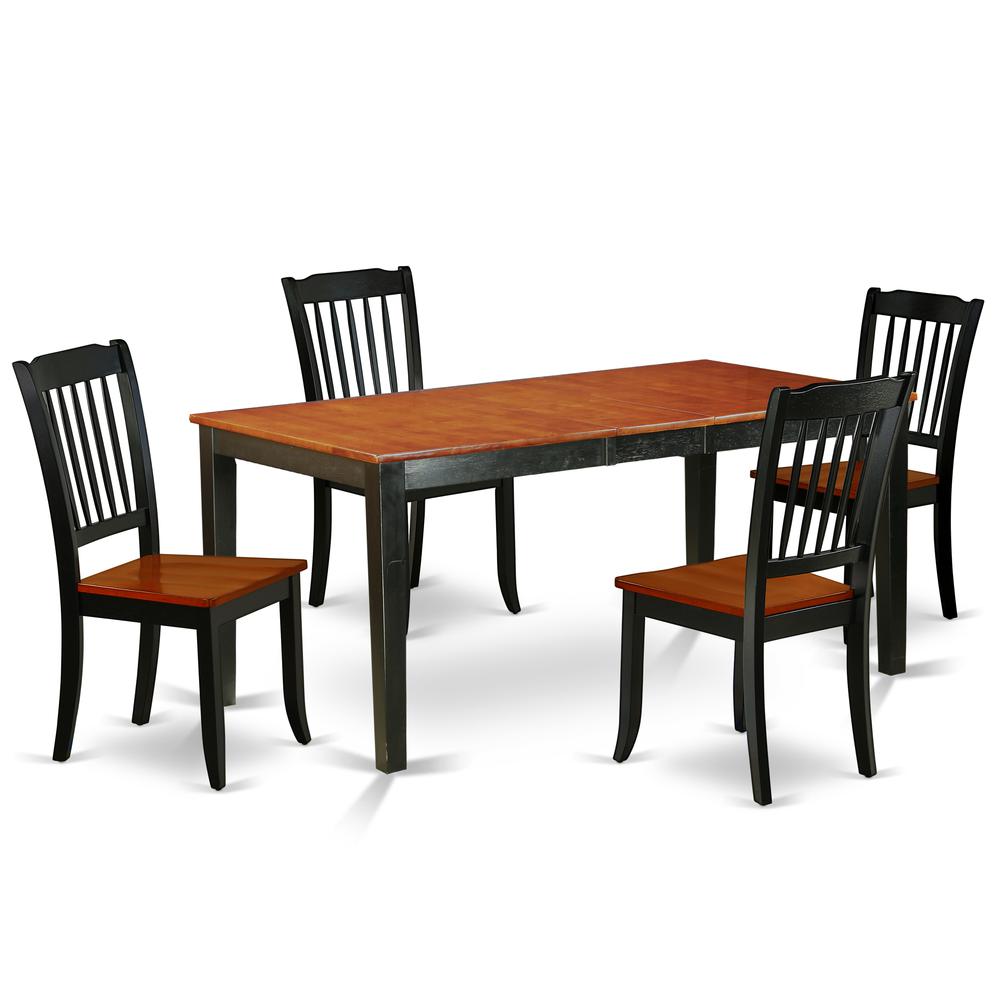 Dining Room Set Black & Cherry, NIDA5-BCH-W. Picture 1