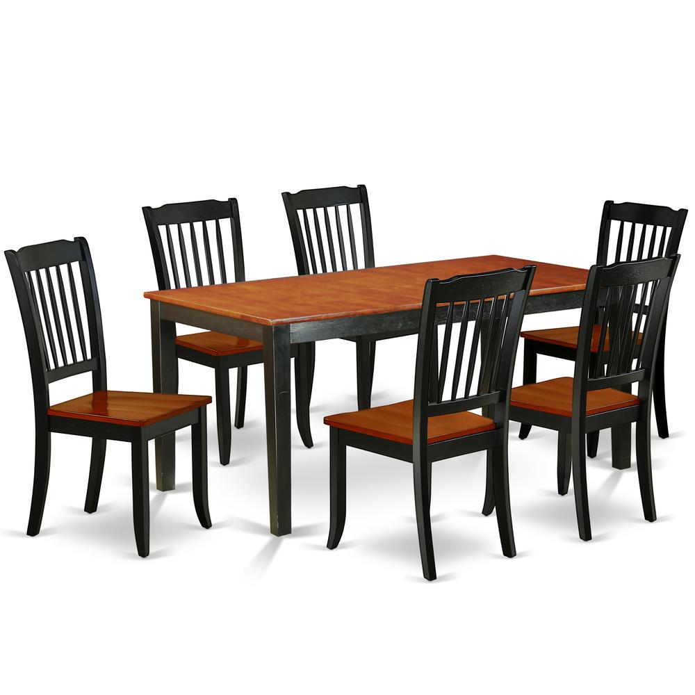 Dining Room Set Black & Cherry, NIDA7-BCH-W. Picture 1